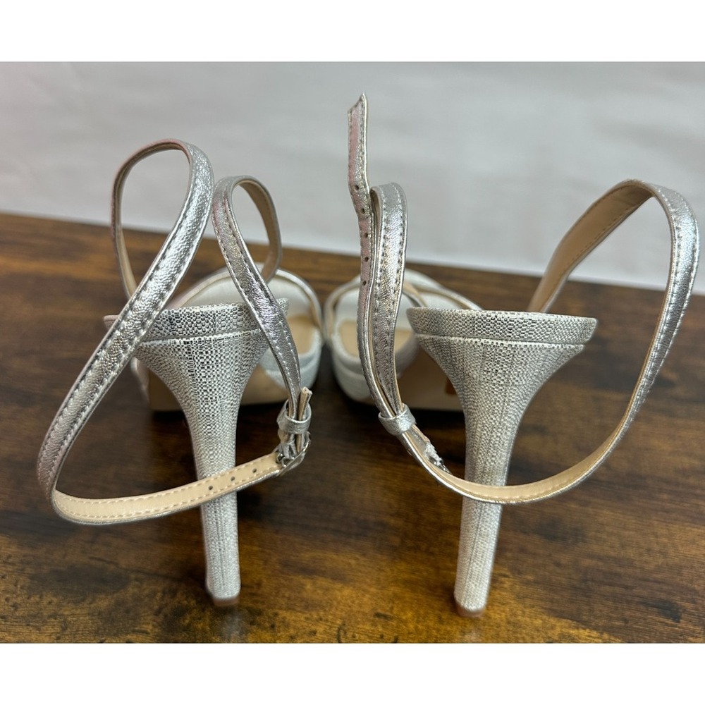 Sam Edelman Leather Jade Silver Metallic Platform Stiletto Pumps Size 11 M Heels - Picture 9 of 16